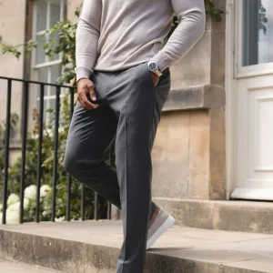 Melange Trousers in Dark Charcoal