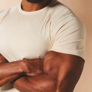 Mercerised Cotton T-Shirt in Alabaster