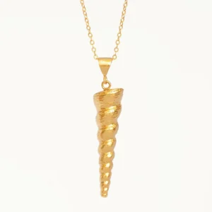 Gold Spiral Shell Necklace - Ottoman Hands